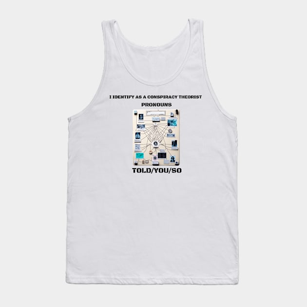 I Identify as a Conspiracy Theorist Pronouns  Told You So Tank Top by T-signs